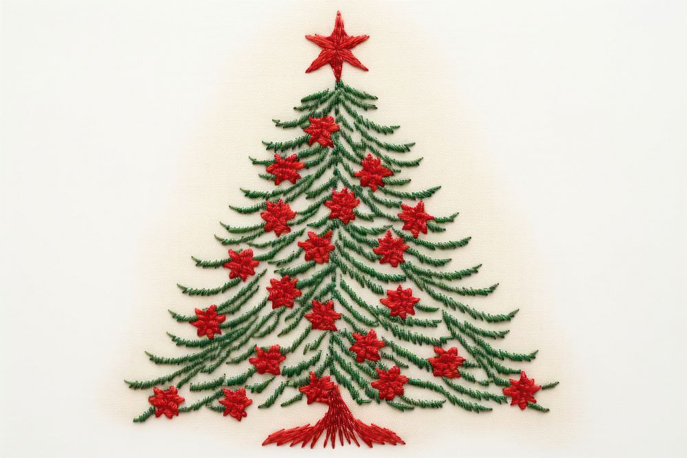 Christmas embroidery pattern tree. AI generated Image by rawpixel.