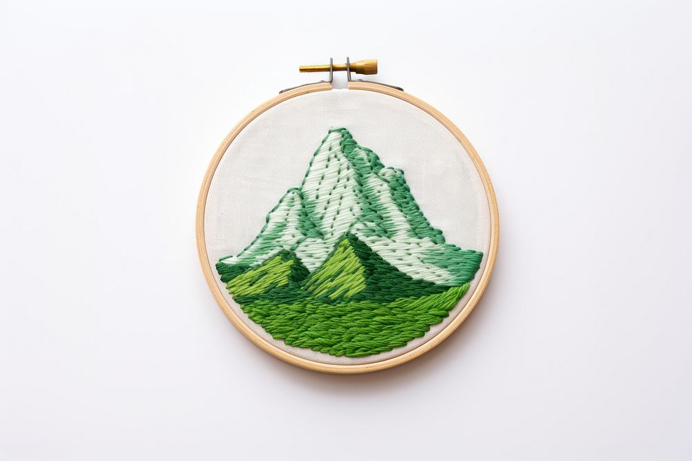 Embroidery mountain pattern representation. AI generated Image by rawpixel.
