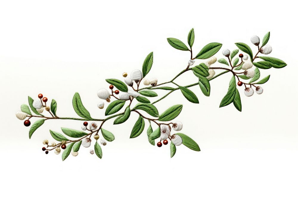 Embroidery plant leaf freshness. AI generated Image by rawpixel.
