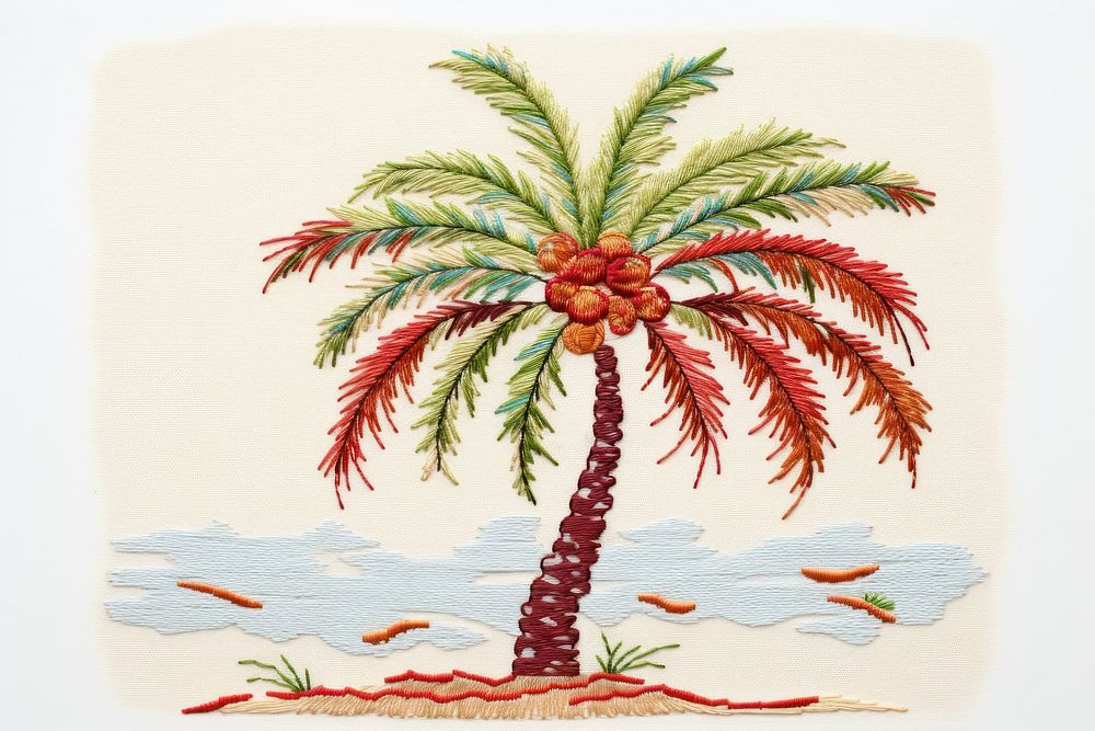 Embroidery tree pattern plant. AI generated Image by rawpixel.