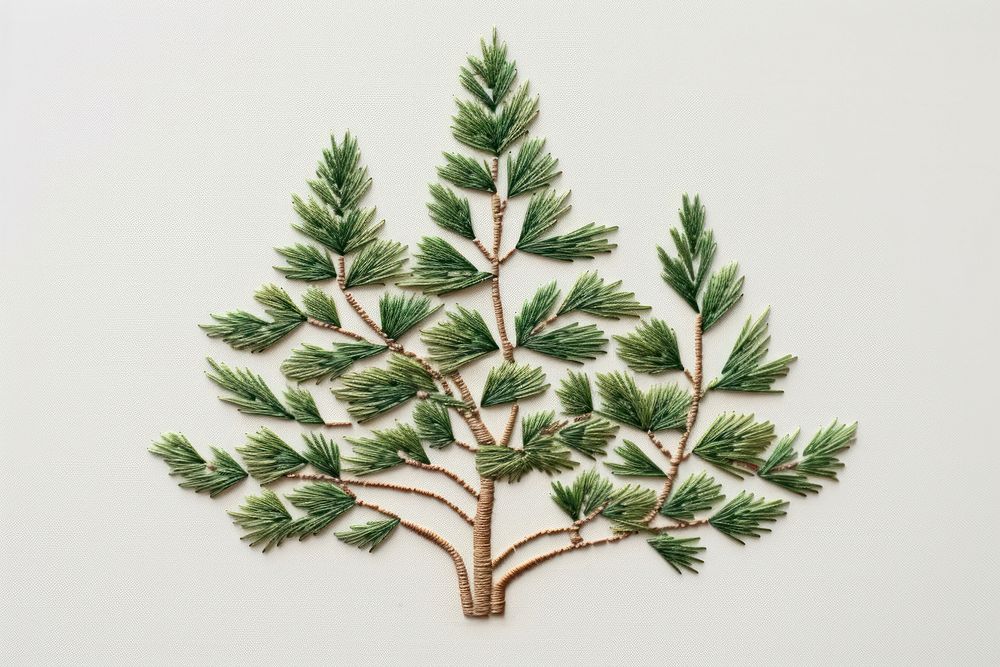 Embroidery pattern plant herbs. AI generated Image by rawpixel.