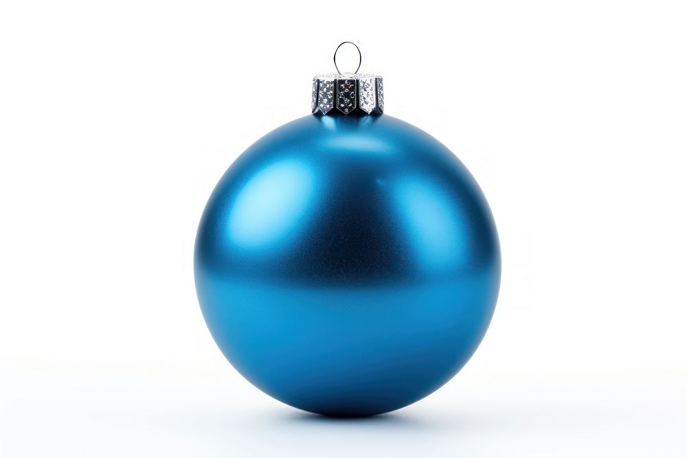 Christmas ball blue white background celebration. AI generated Image by rawpixel.
