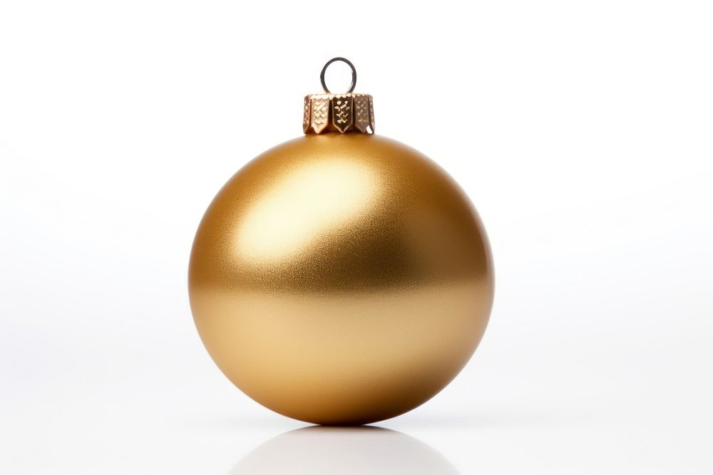 Christmas ball gold white background celebration. AI generated Image by rawpixel.