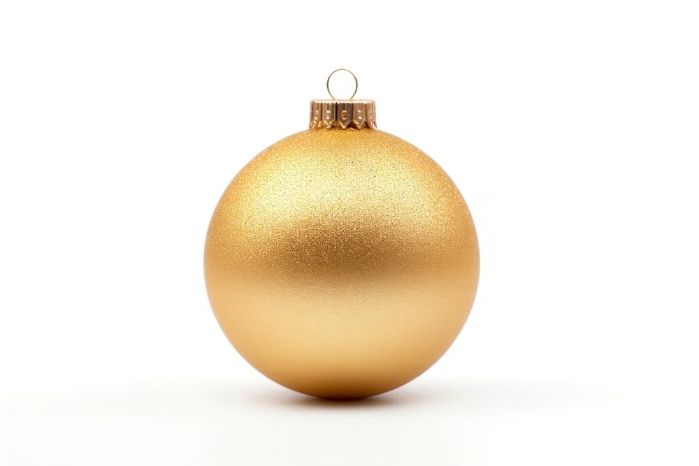 Christmas ball gold white background illuminated. AI generated Image by rawpixel.