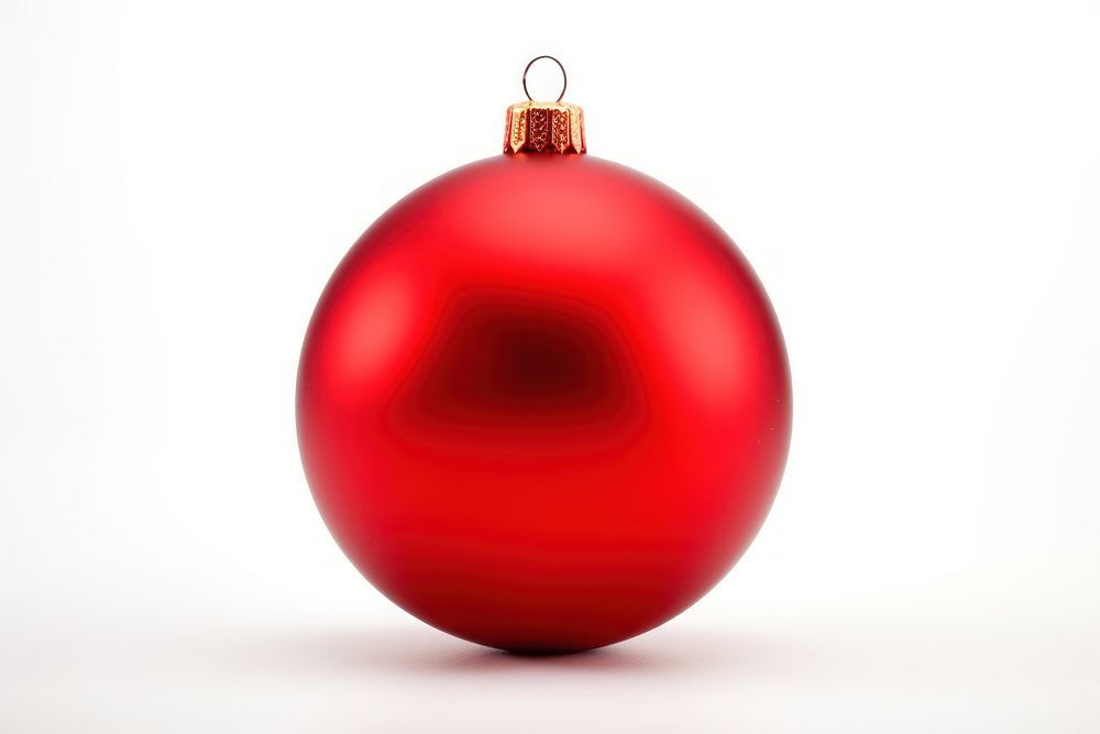Christmas ball sphere red white background. AI generated Image by rawpixel.