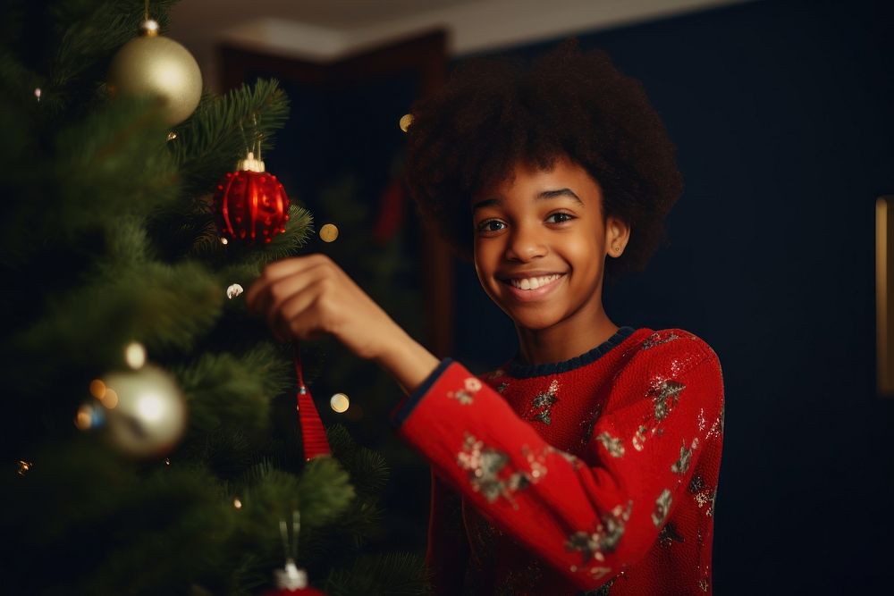 Christmas tree portrait holding plant. AI generated Image by rawpixel.