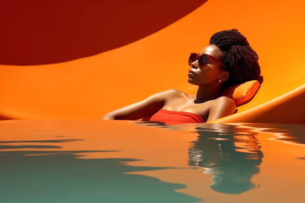 Summer vacation sunbathing swimming swimwear. AI generated Image by rawpixel.