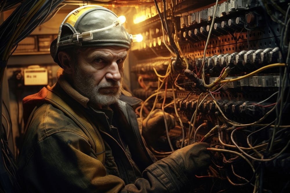 Cable engineer man portrait hardhat helmet. AI generated Image by rawpixel.