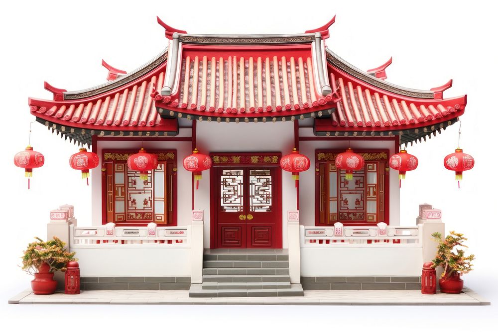Chinese new year house exterior architecture spirituality celebration. AI generated Image by rawpixel.