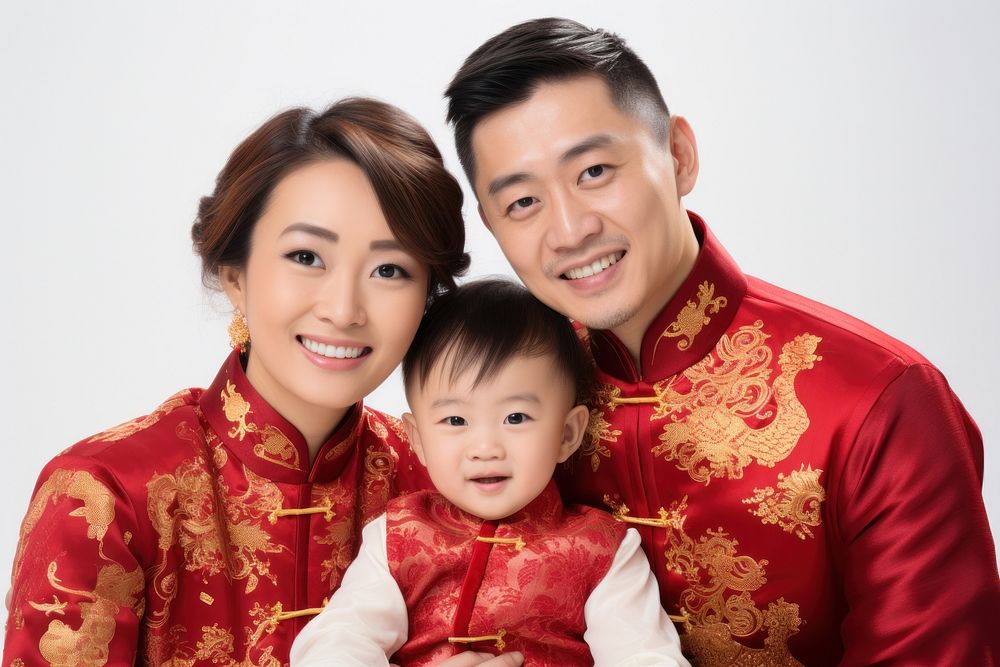 Chinese new year family adult baby. AI generated Image by rawpixel.