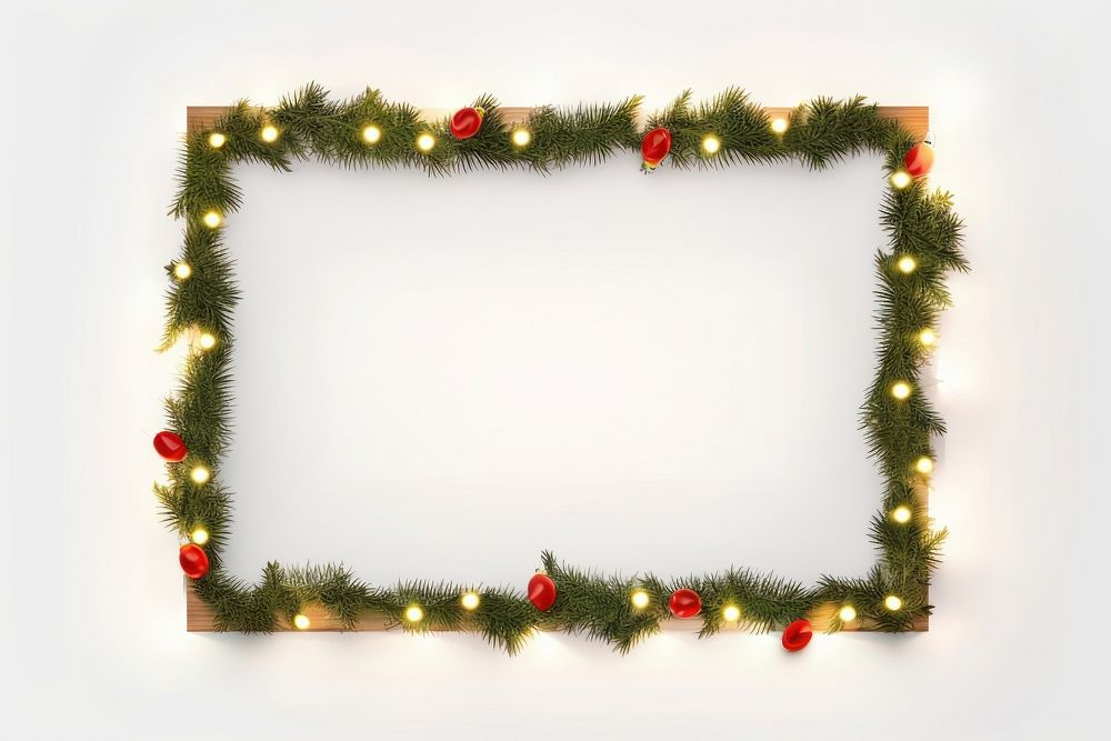Christmas lights rectangle shape decoration christmas christmas lights white background. AI generated Image by rawpixel.