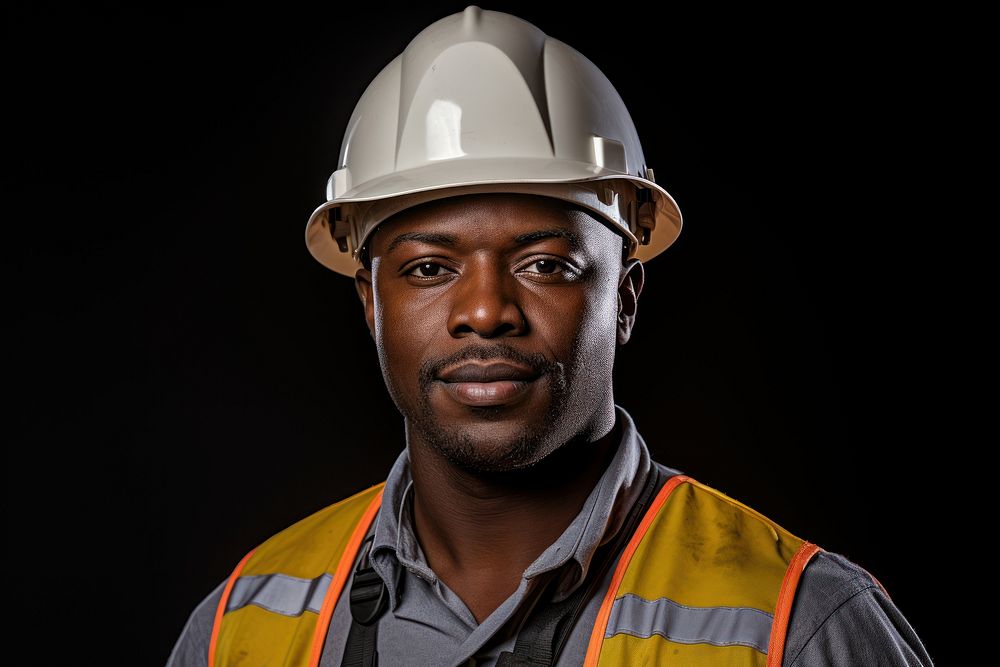 Construction site engineer portrait hardhat helmet. AI generated Image by rawpixel.