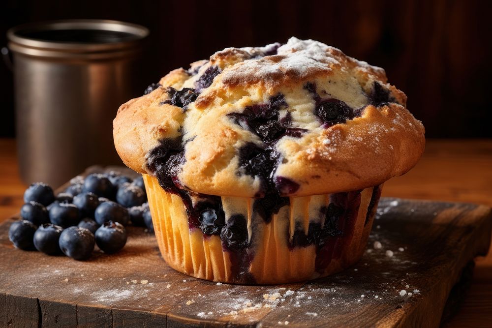 Blueberry muffin dessert baked fruit. AI generated Image by rawpixel.