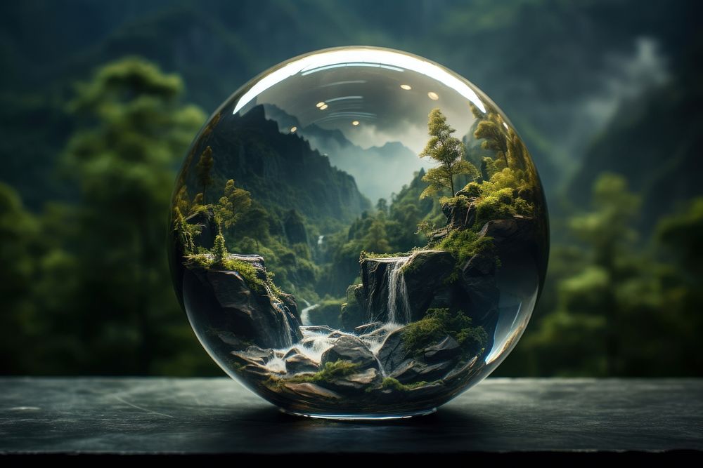 Globe ball outdoors sphere nature. AI generated Image by rawpixel.