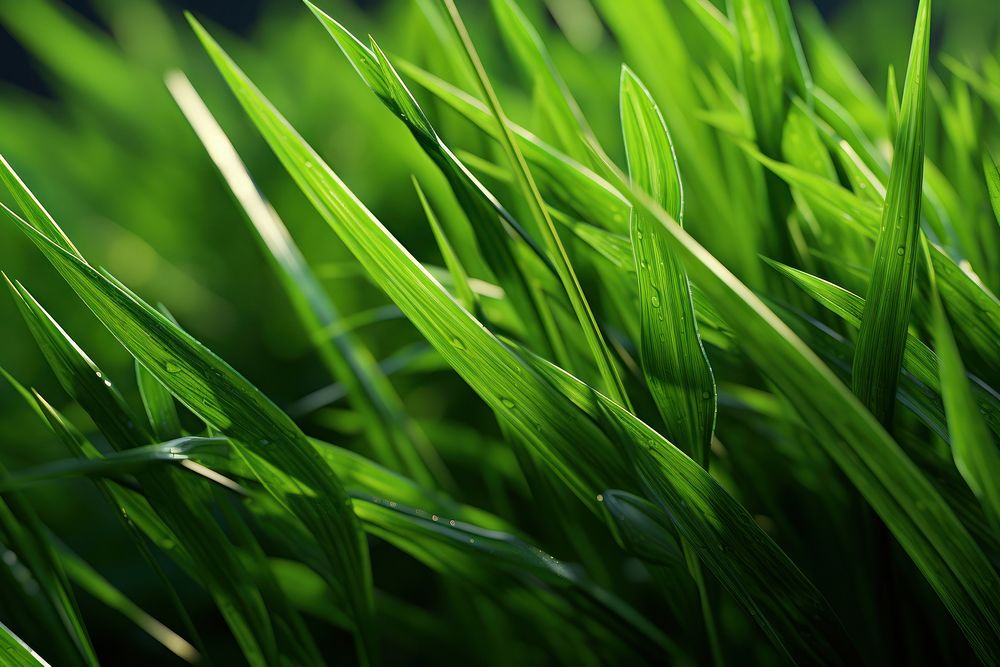 Grass closeup plant green leaf. AI generated Image by rawpixel.