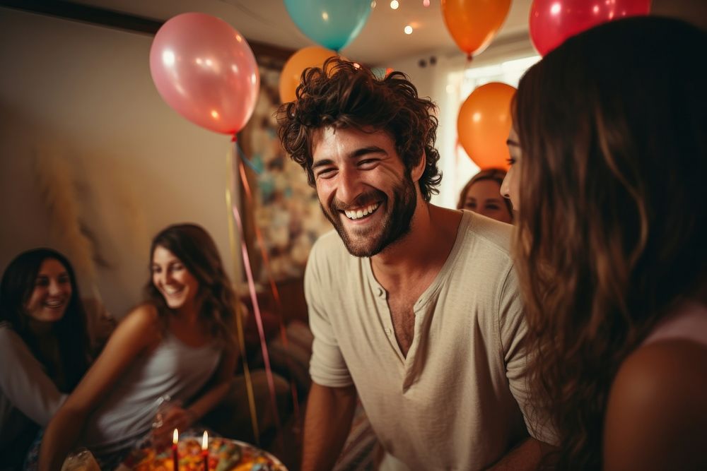 Birthday party laughing balloon. AI generated Image by rawpixel.