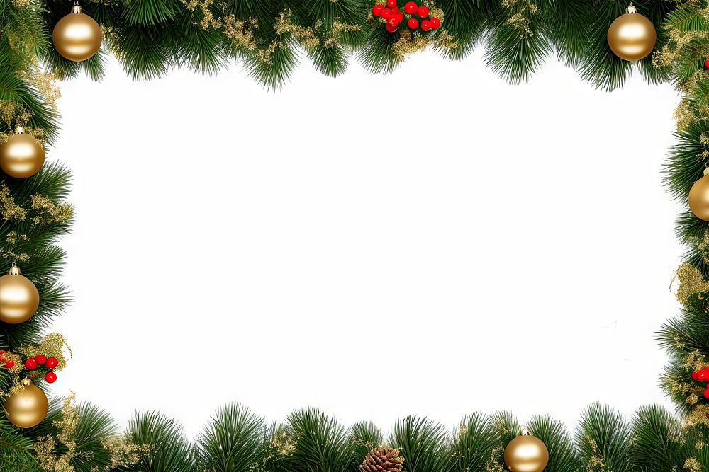 Christmas decoration backgrounds frame plant. AI generated Image by rawpixel.