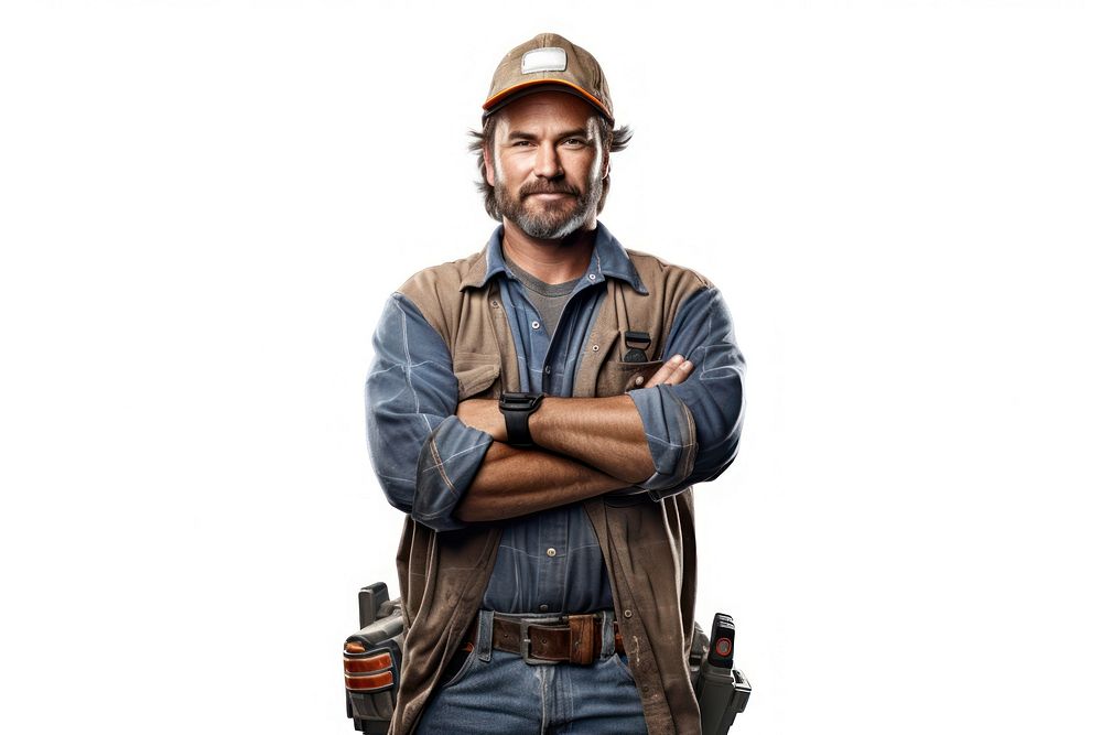 Professional tradesman portrait helmet adult. AI generated Image by rawpixel.