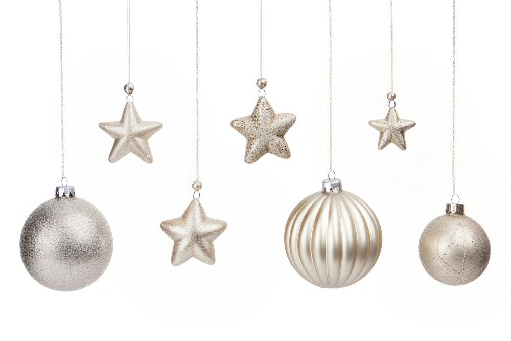 Silver Christmas decoration set silver christmas hanging. AI generated Image by rawpixel.