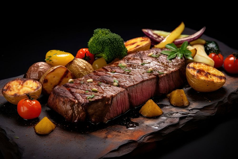 Vegetable steak food meat. AI generated Image by rawpixel.