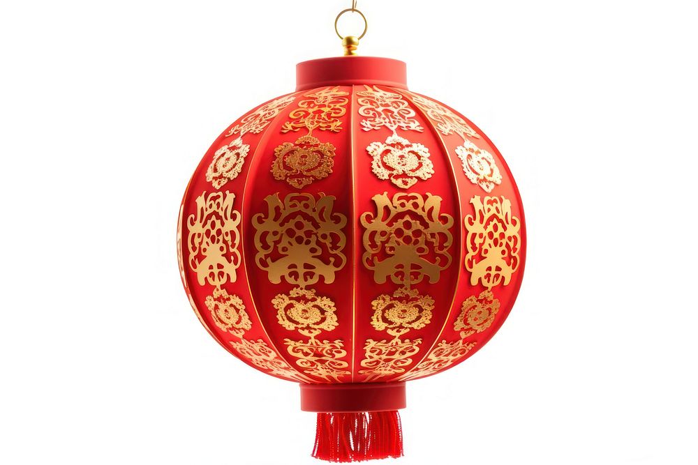 Chinese new year lantern white background architecture illuminated. AI generated Image by rawpixel.