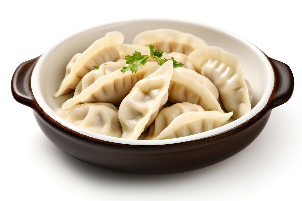 Dumplings pasta food white background. AI generated Image by rawpixel.