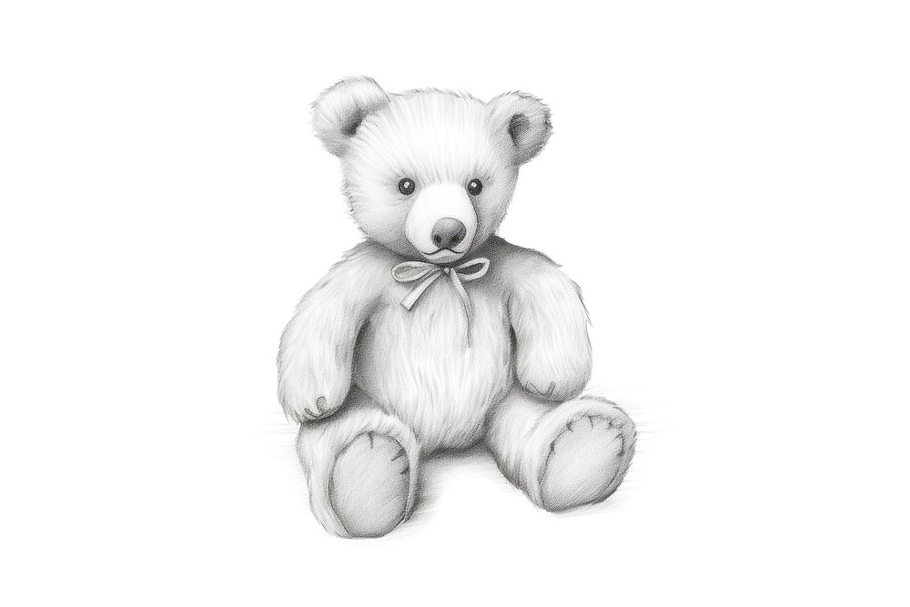  Teddy bear drawing sketch mammal. AI generated Image by rawpixel.