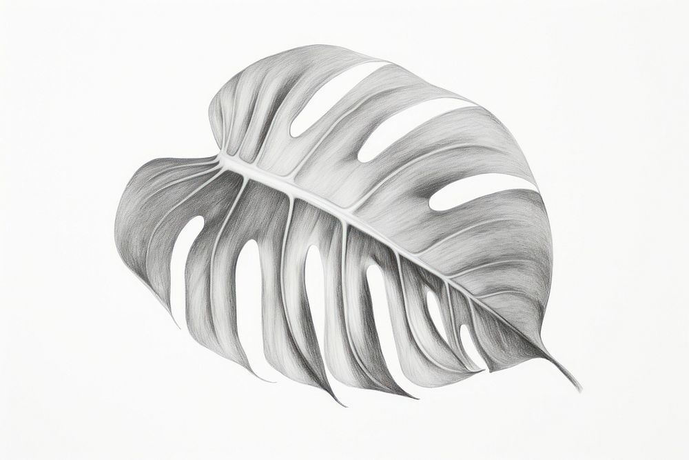  Tropical leaf drawing sketch plant. AI generated Image by rawpixel.