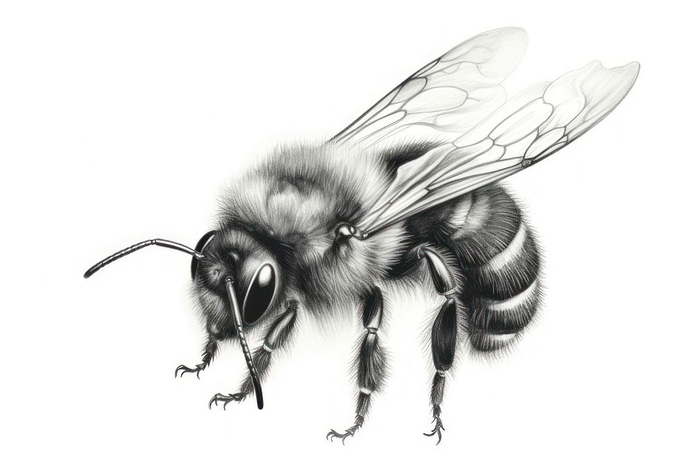  Bee bumblebee drawing animal insect. AI generated Image by rawpixel.