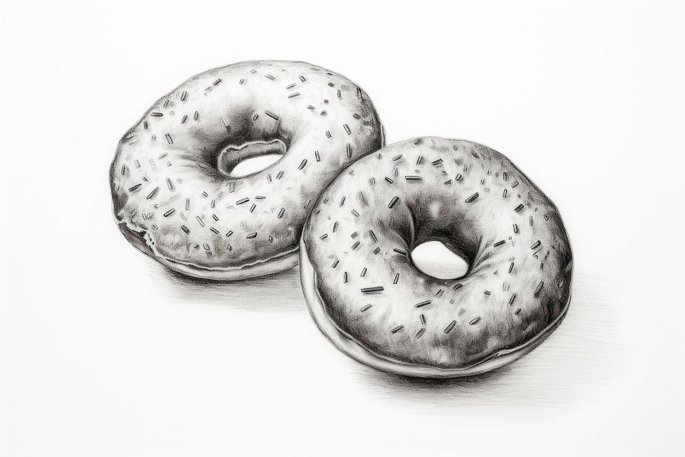  Donuts drawing sketch bagel. AI generated Image by rawpixel.