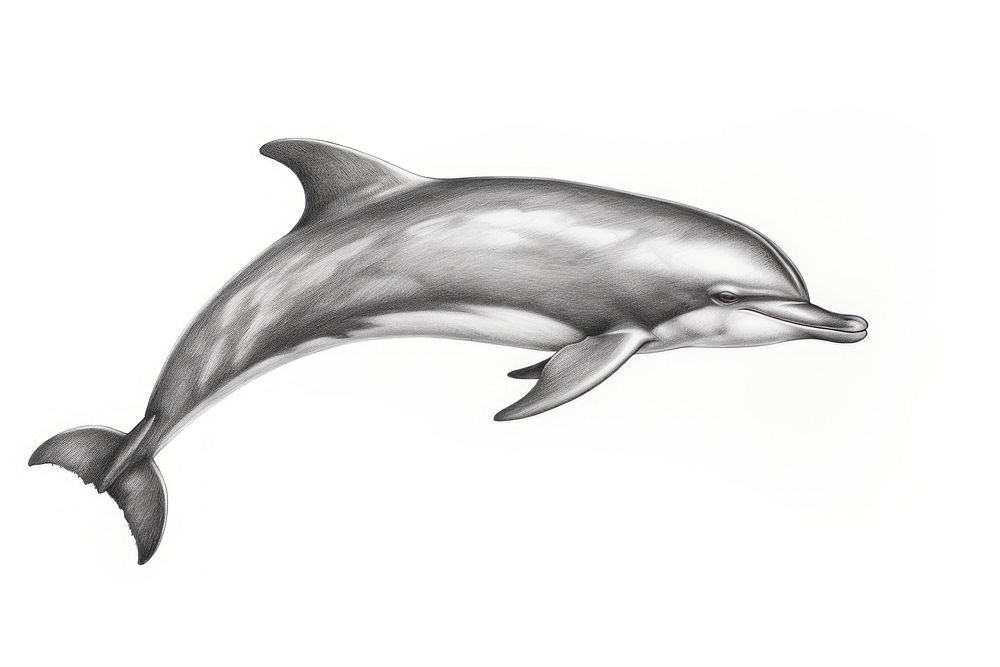 Dolphin drawing sketch animal. AI | Free Photo Illustration - rawpixel