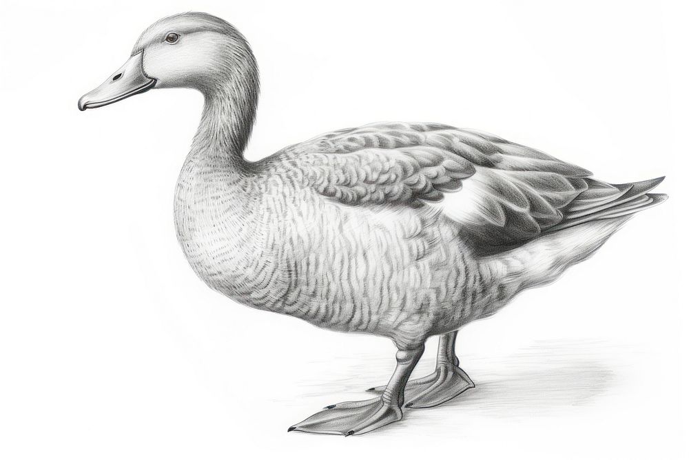  Duck drawing sketch animal. AI generated Image by rawpixel.