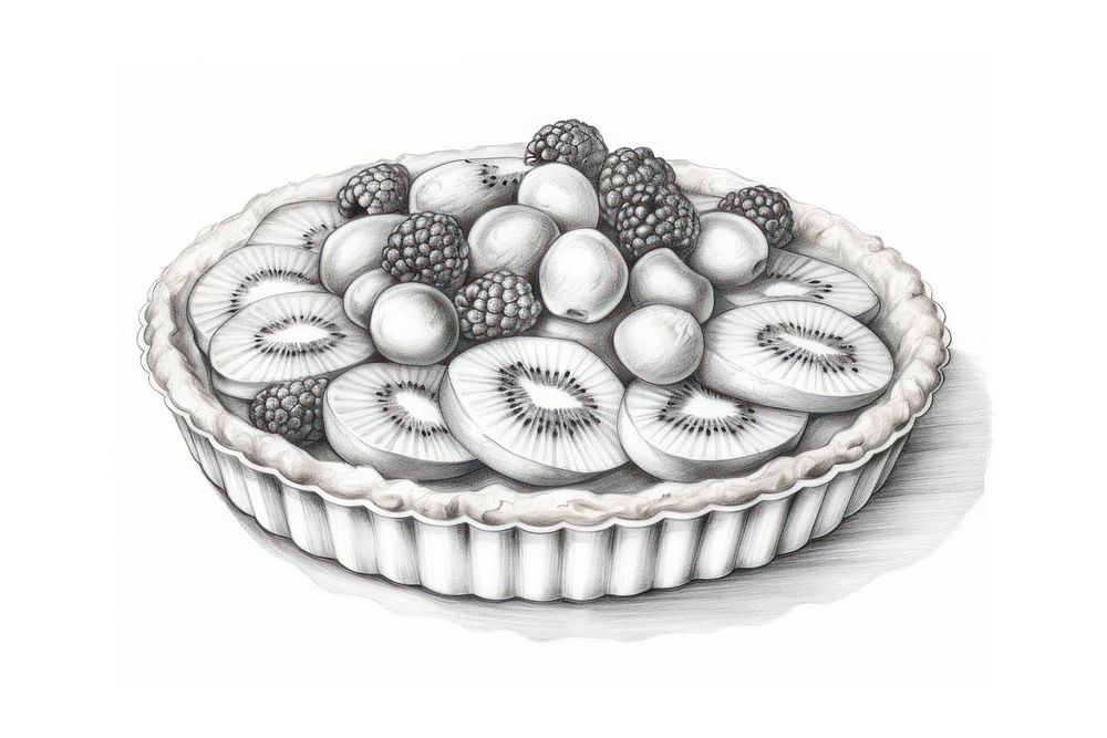  Fruit tart drawing sketch dessert. AI generated Image by rawpixel.