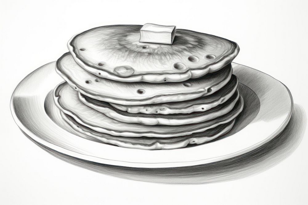  Drawing sketch cake pancake. AI generated Image by rawpixel.