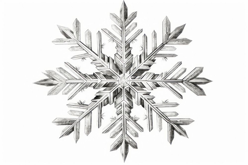  Snowflake winter white snowflake drawing sketch. AI generated Image by rawpixel.