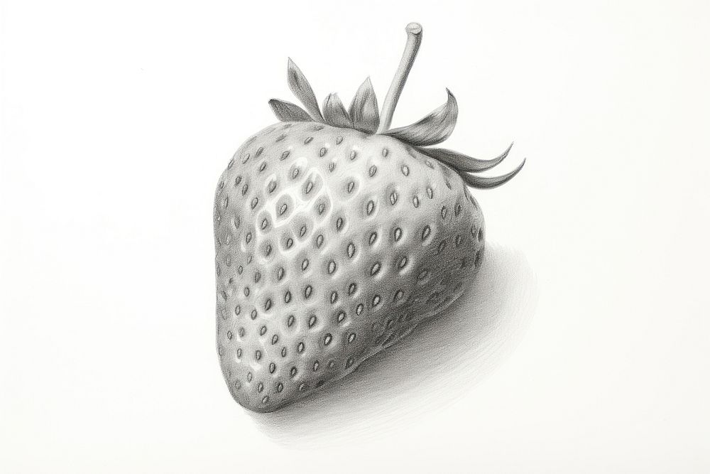  Strawberry drawing sketch fruit. AI generated Image by rawpixel.