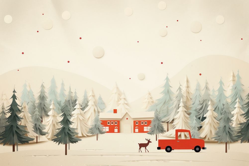 Christmas painting vehicle plant. AI generated Image by rawpixel.