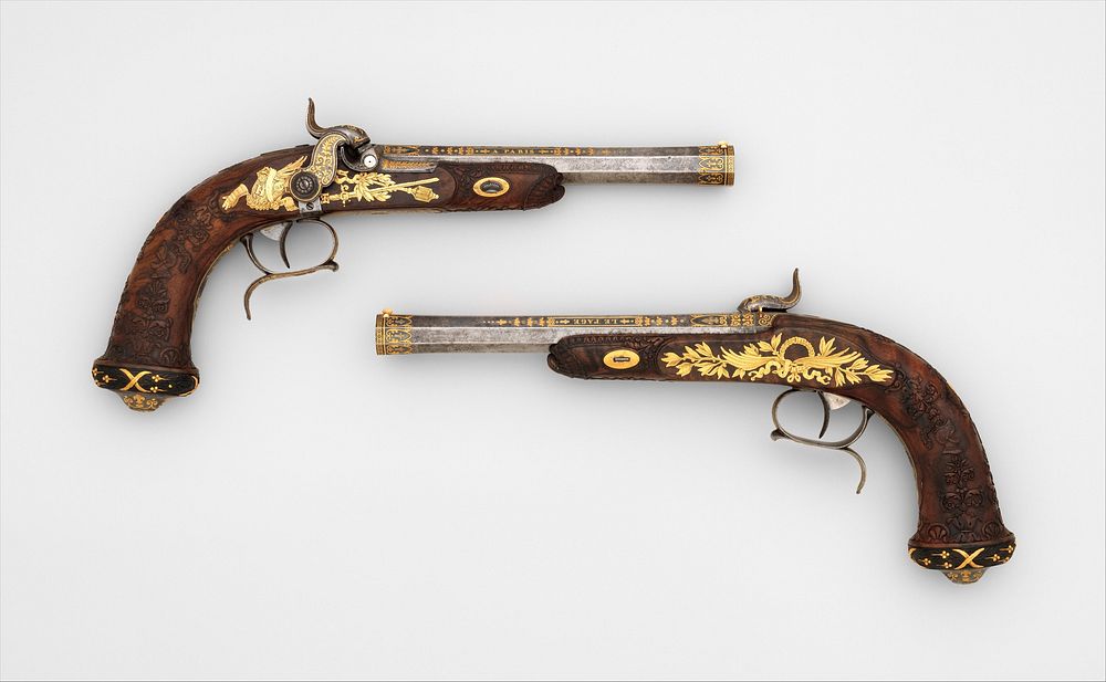 Cased Pair of Percussion Target Pistols with Loading and Cleaning Accessories, Made for Henri Charles Ferdinand Marie…