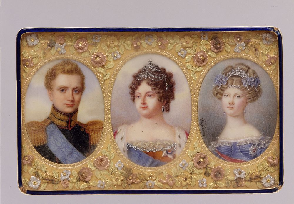 Snuffbox with portraits of Empress Maria Feodorovna, her Son Grand Duke Michael Pavlovich, and her daughter-in-law Elena…