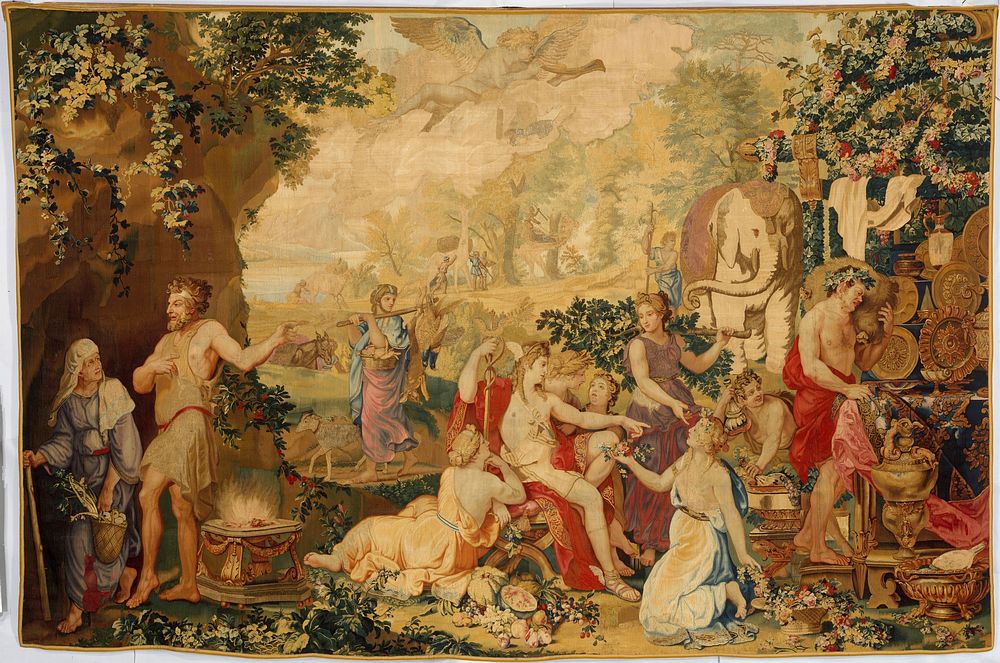 The Festival of Psyche, with Mercury from a set of Mythological Subjects after Giulio Romano