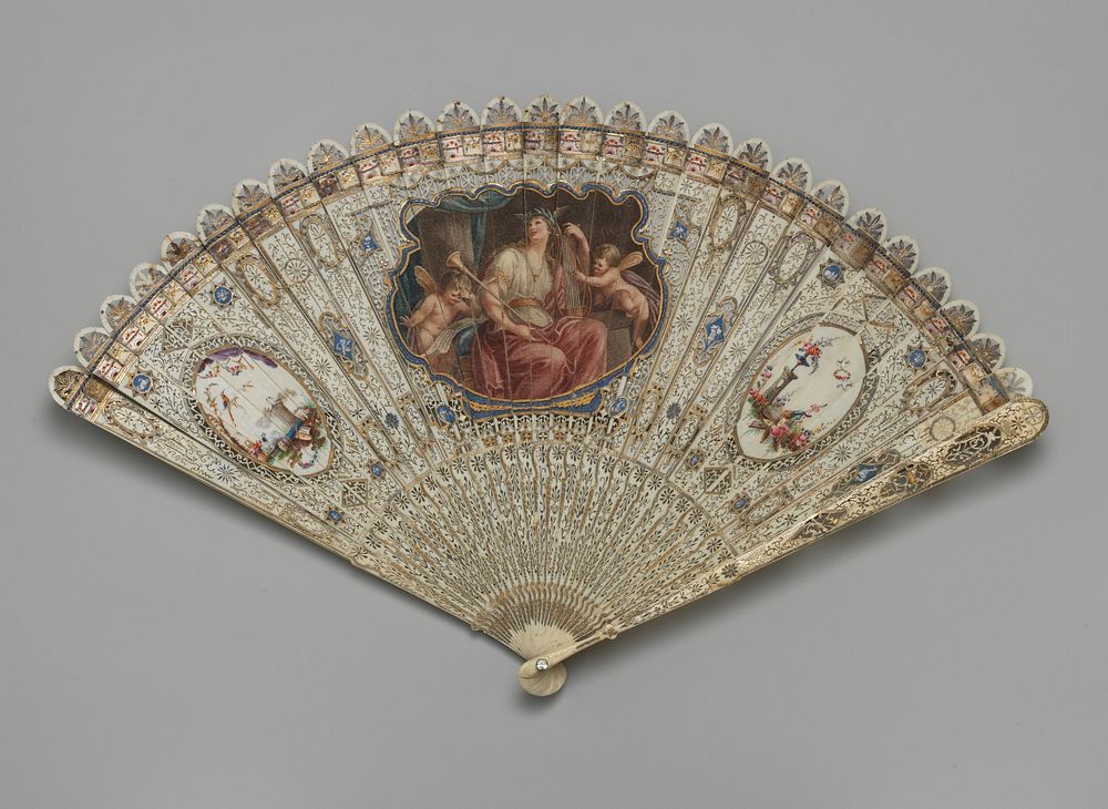 Brisé fan with depiction of allegorical figure of Music