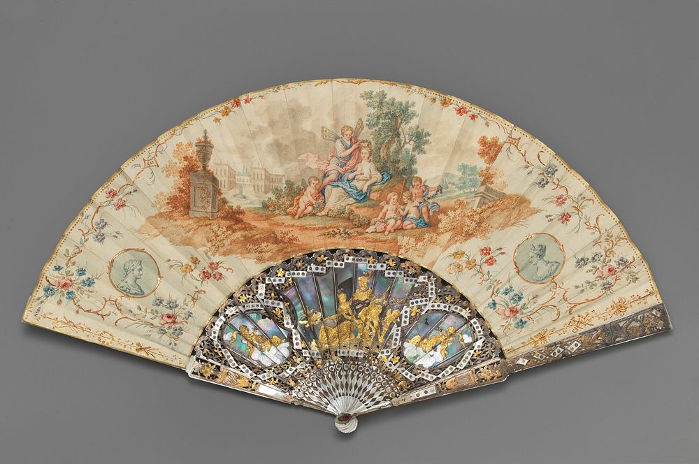Fan depicting Psyche crowning a maiden