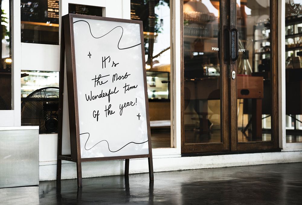 A-frame cafe sign mockup psd | Premium PSD Mockup - rawpixel