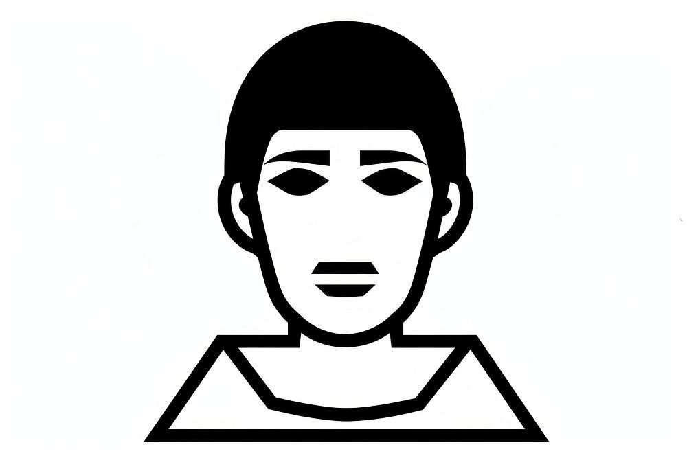Egyptian person icon black white representation. AI generated Image by rawpixel.