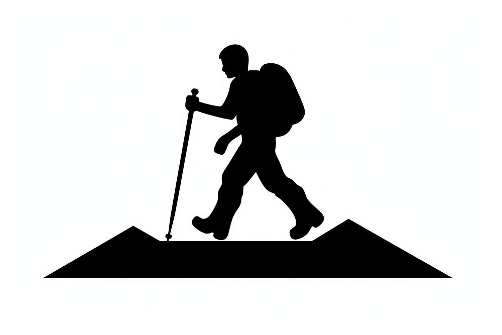 Hiking icon silhouette walking shadow. AI generated Image by rawpixel.