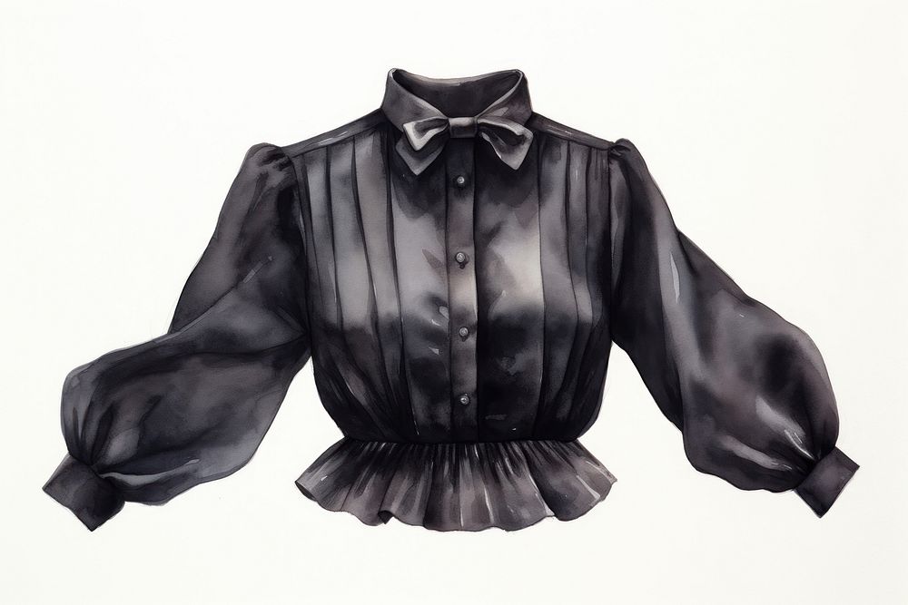 Shirt sleeve blouse black. AI generated Image by rawpixel.