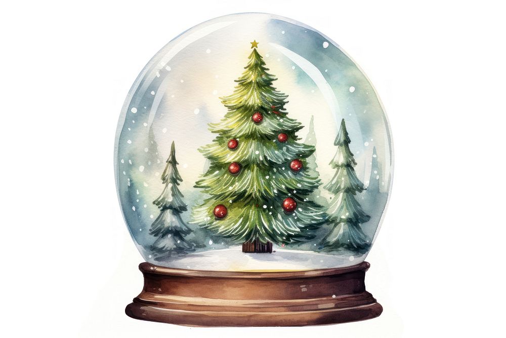 Christmas tree plant snow. AI generated Image by rawpixel.