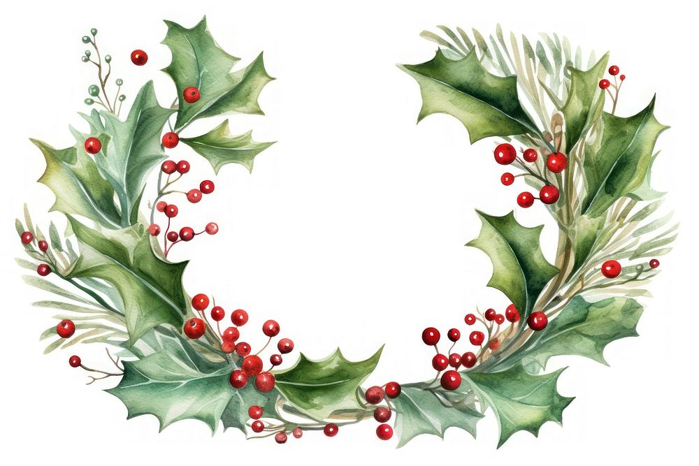 Christmas laural wreath pattern plant leaf. AI generated Image by rawpixel.
