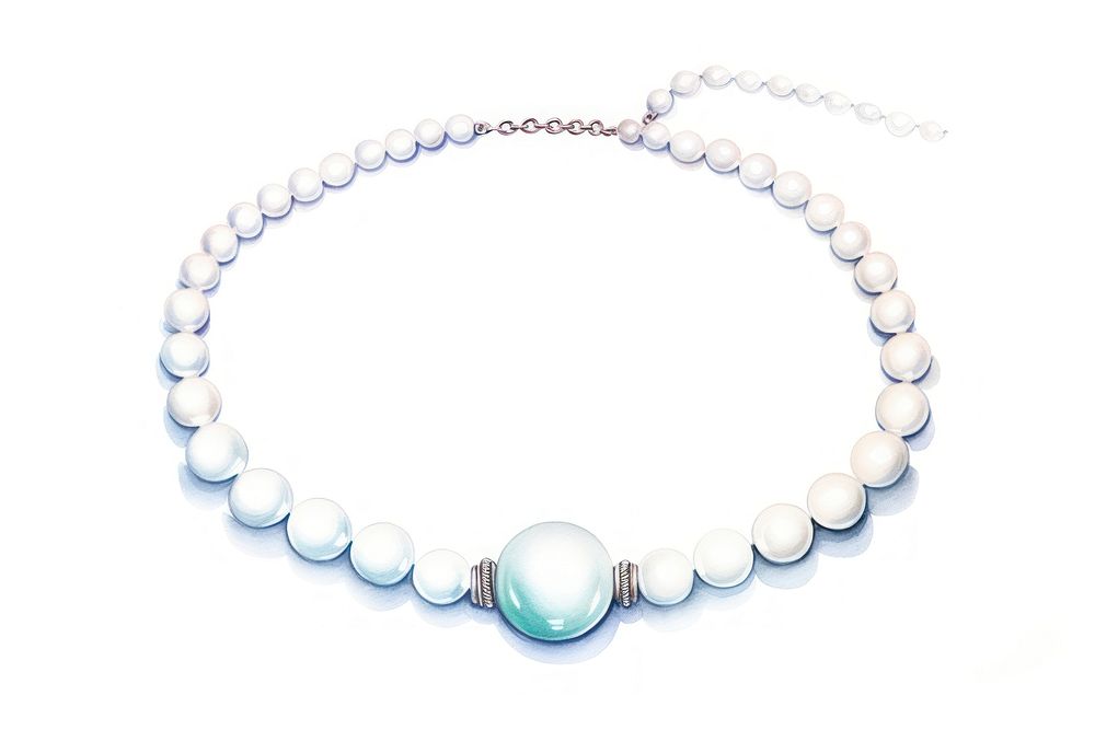 Pearl necklace jewelry white bead. AI generated Image by rawpixel.