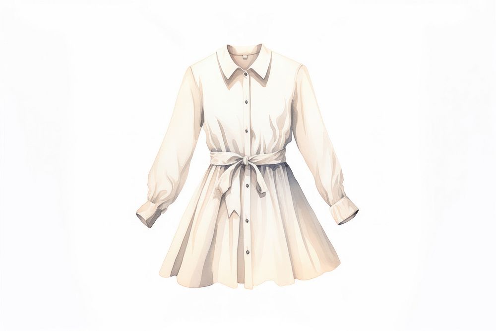 Shirt dress sleeve blouse white. AI generated Image by rawpixel.